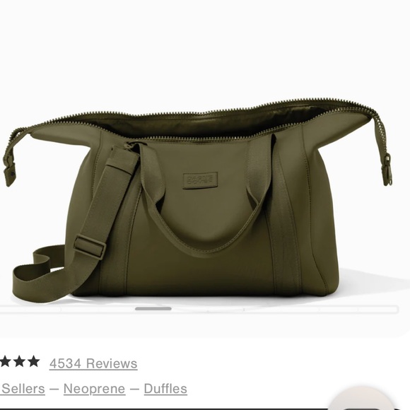 DAGNE DOVER Landon Neoprene Carryall Bag in LARGE- DARK MOSS (olive) - Picture 9 of 10